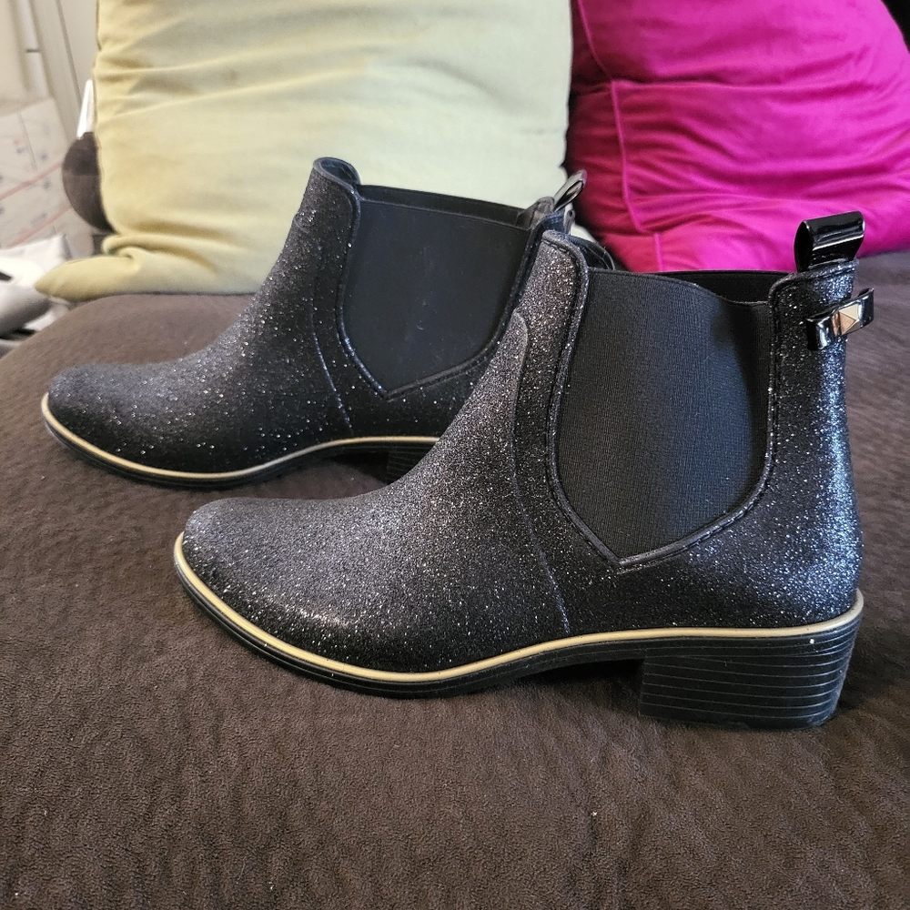 Glitter rain boots